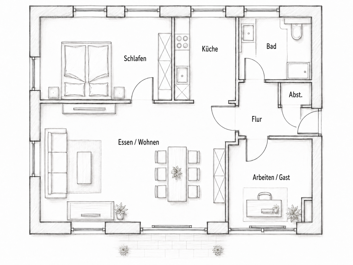Grundriss Wohnung 1